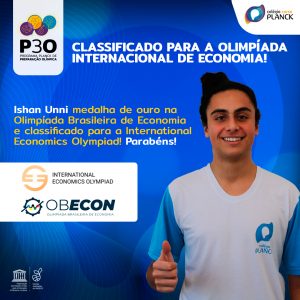 Ishan Unni, estudante do Colégio Planck representará o Brasil em Olimpíada Internacional